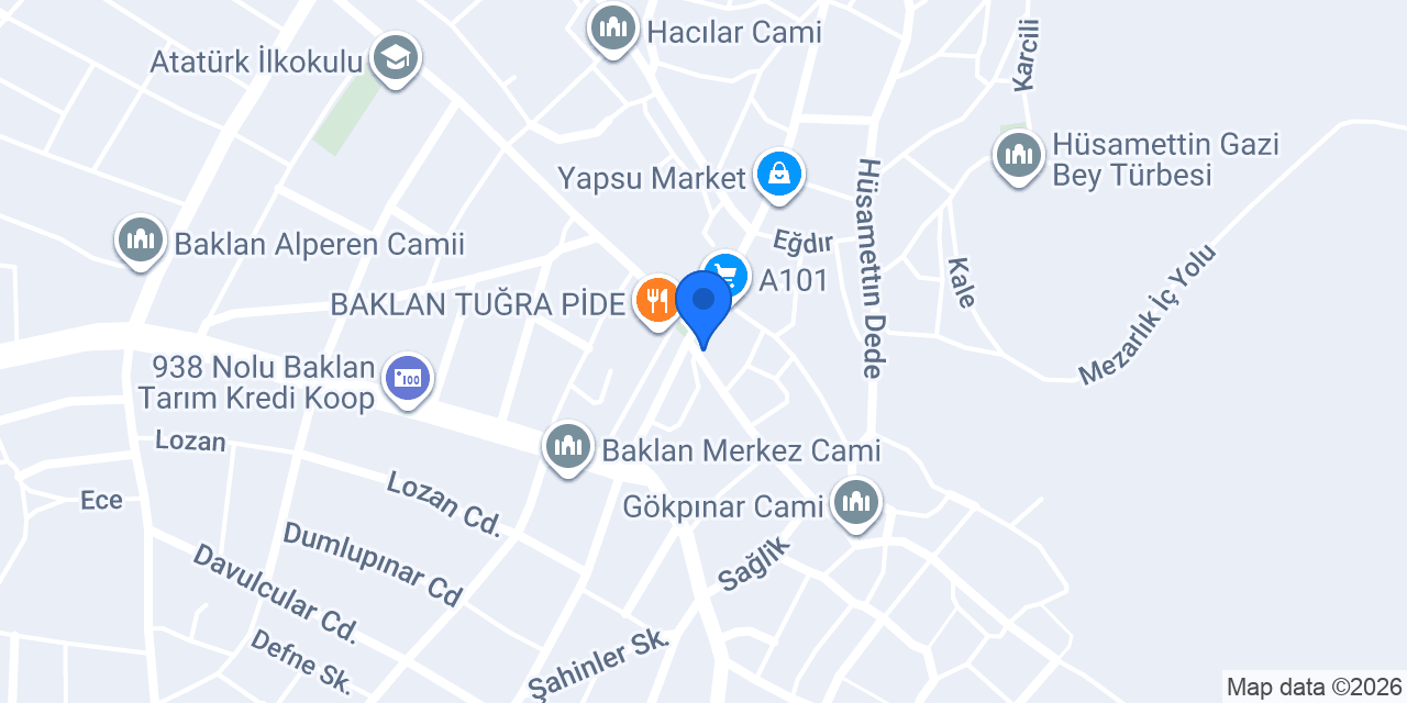 Ziraat Bankası Baklan Şubesi konumu