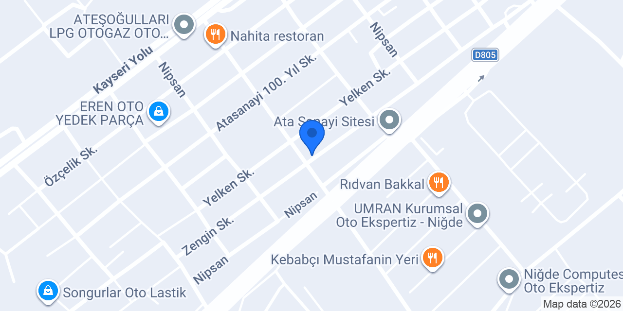 RS Servis Niğde - Emir Oto konumu