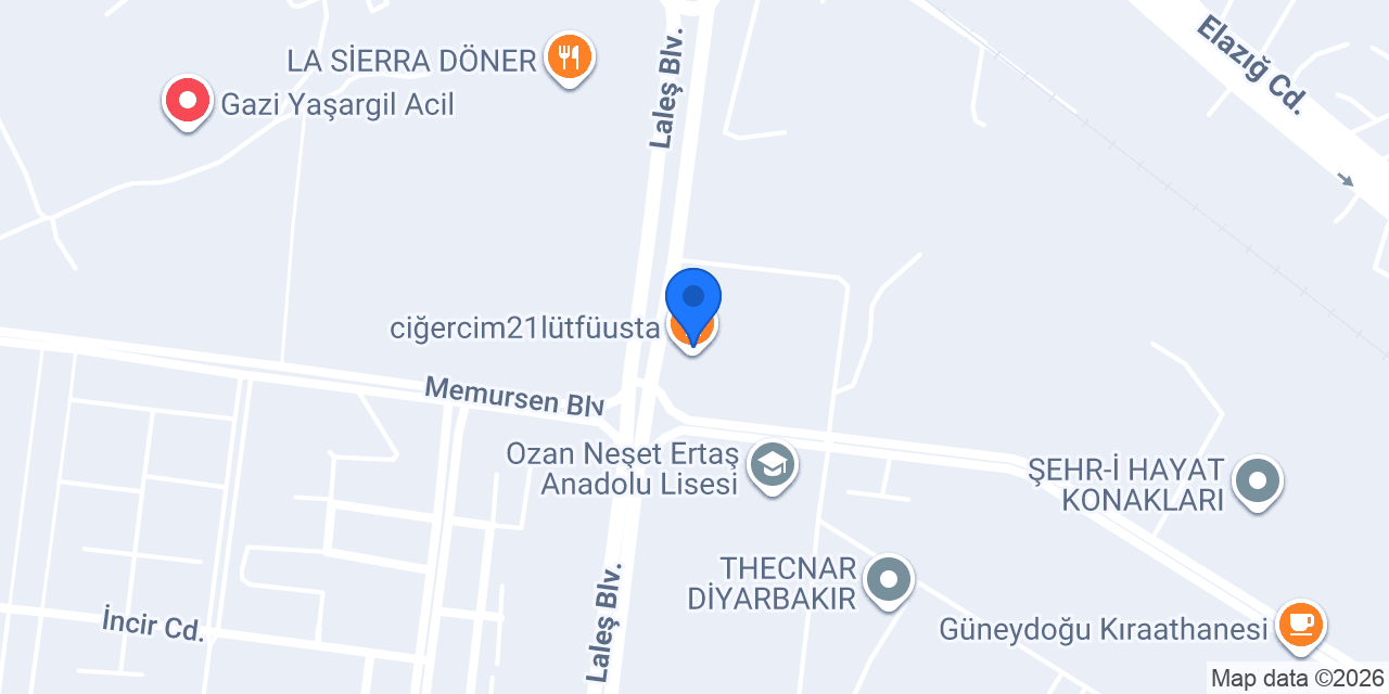 Diyarbakır Dicle Balık Evi konumu