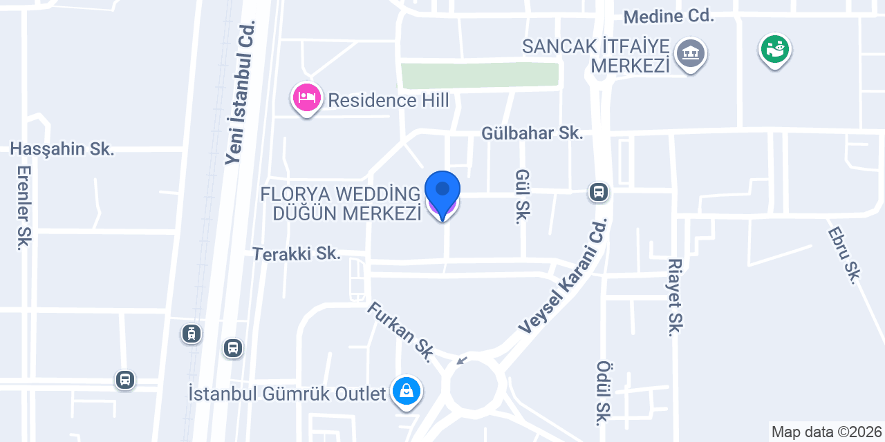 FLORYA WEDDİNG DÜĞÜN MERKEZİ konumu