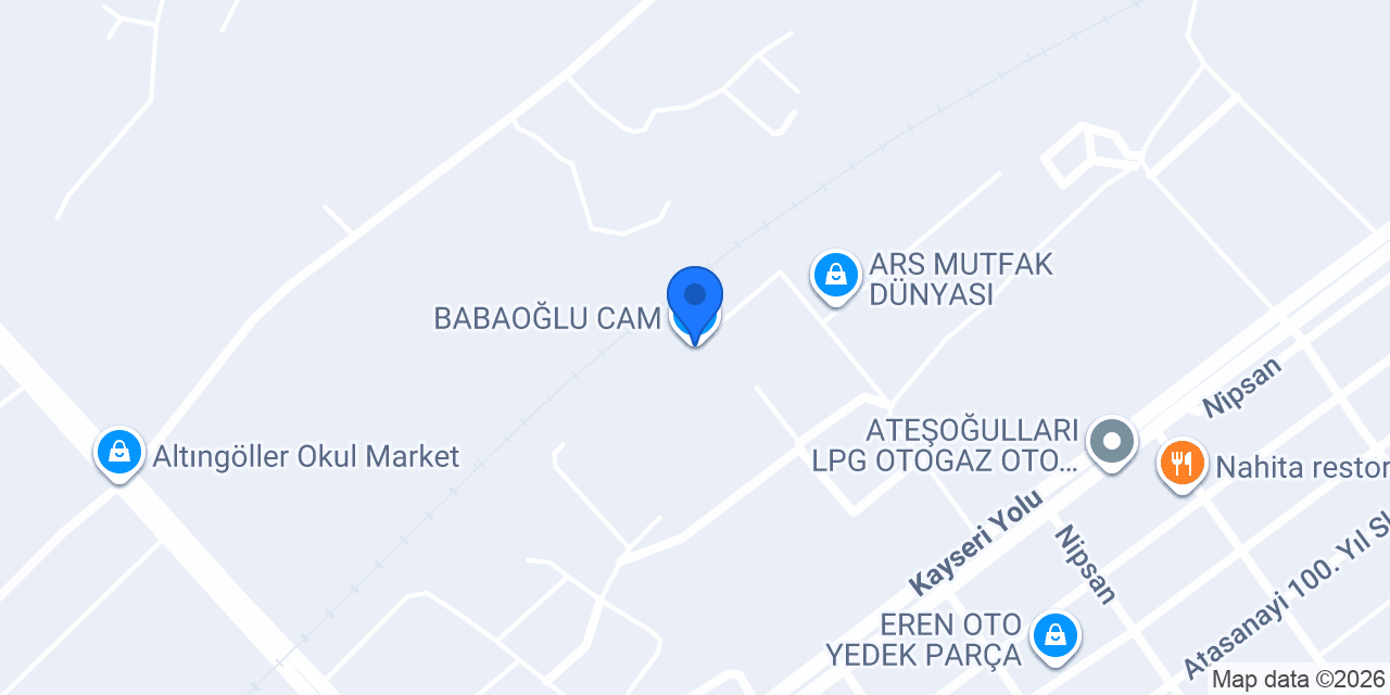 BABAOĞLU CAM konumu