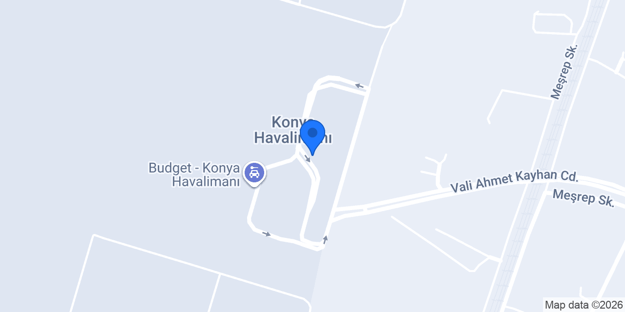 Konya Havalimanı Araç Kiralama konumu