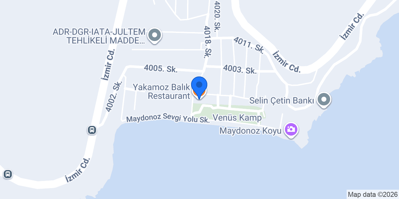 Yakamoz Balık Restaurant konumu