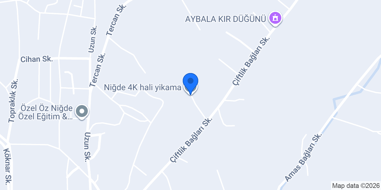 Niğde 4K hali yikama konumu
