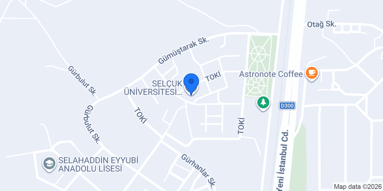 SELÇUK ÜNİVERSİTESİ TOPLU KONUTLARI konumu