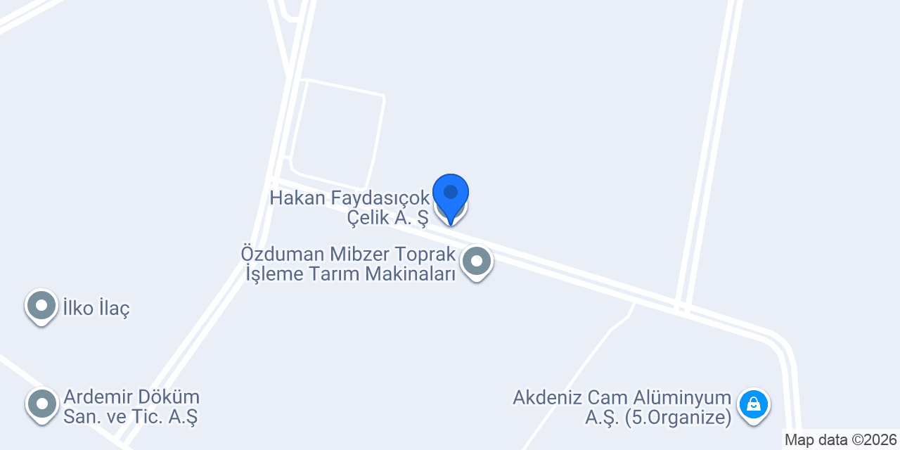 Hakan Faydasıçok Çelik A. Ş. konumu