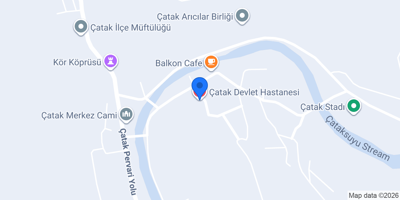 Çatak Devlet Hastanesi konumu