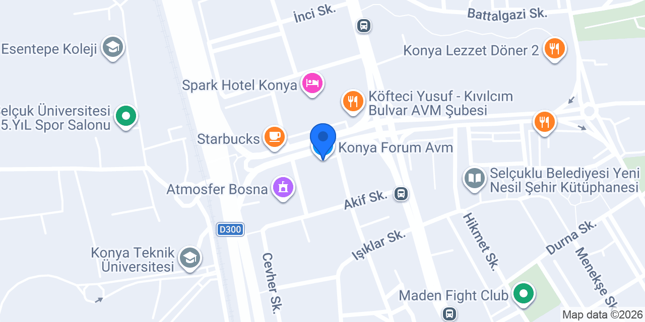 Konya Forum Avm konumu