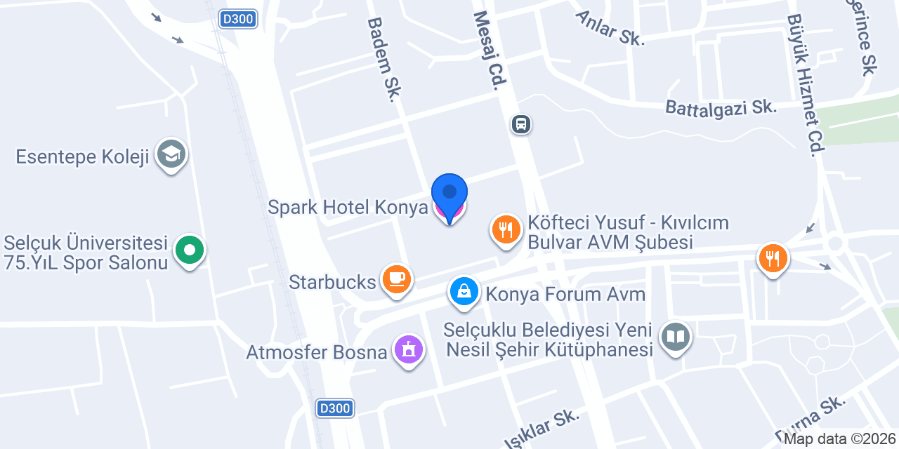 Spark Hotel Konya konumu