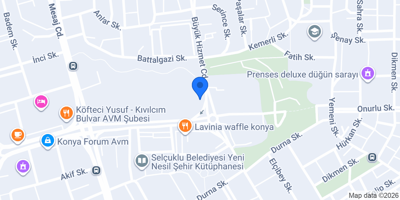 Parma Pizza Konya konumu