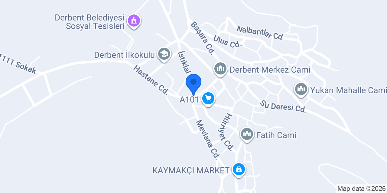 Derbent İlçe Nüfus Müdürlüğü konumu