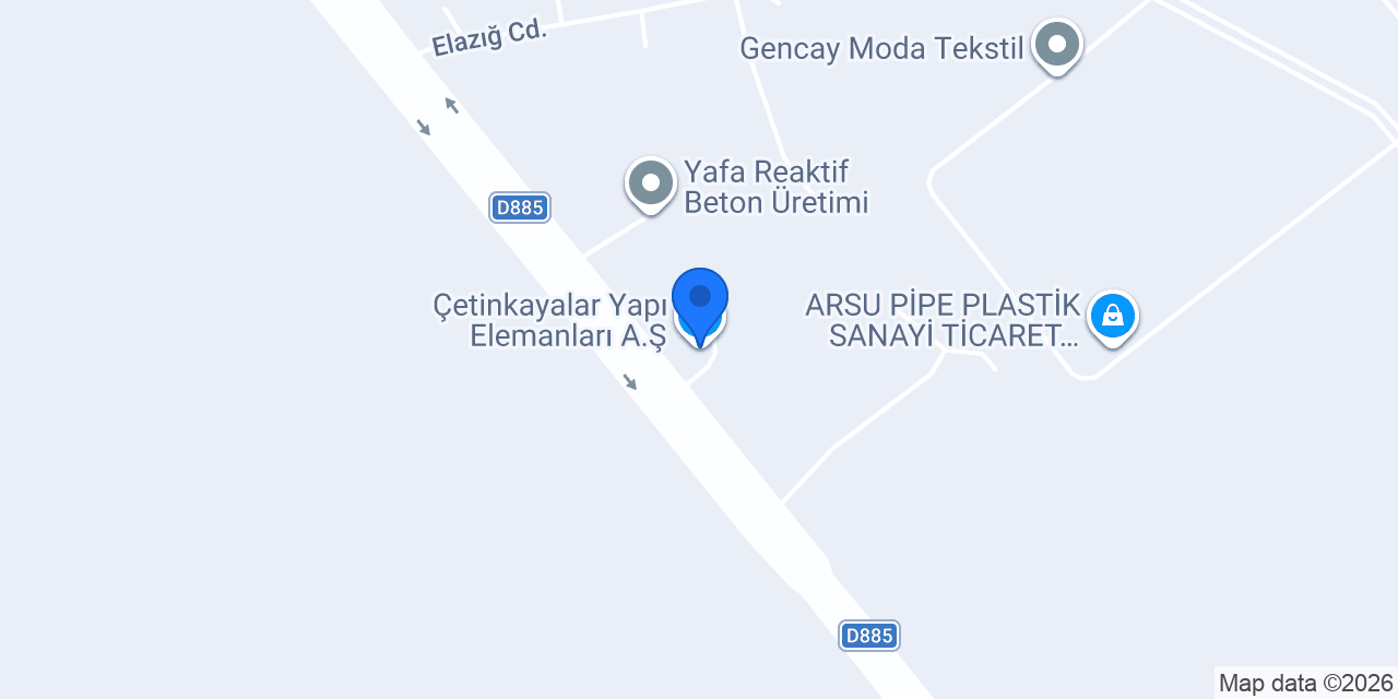 Çetinkayalar Yapı Elemanları A.Ş. konumu