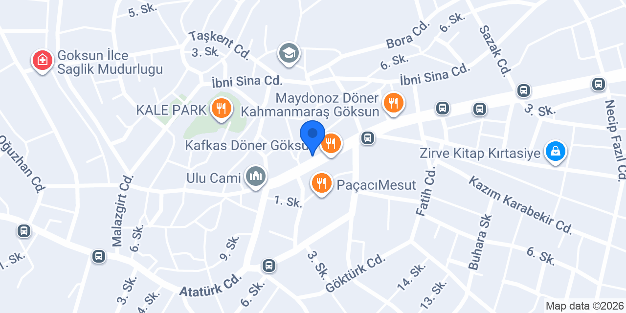 GÖKSUN KIRTASİYE konumu