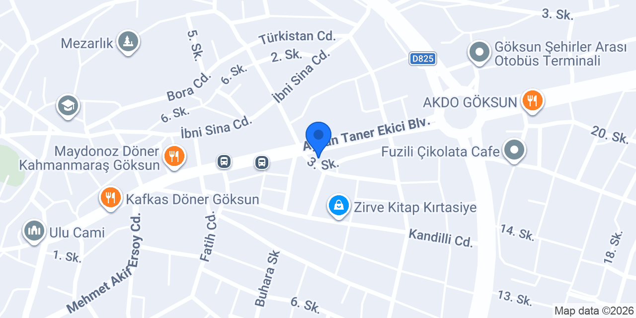 Göksun Pastanesi konumu
