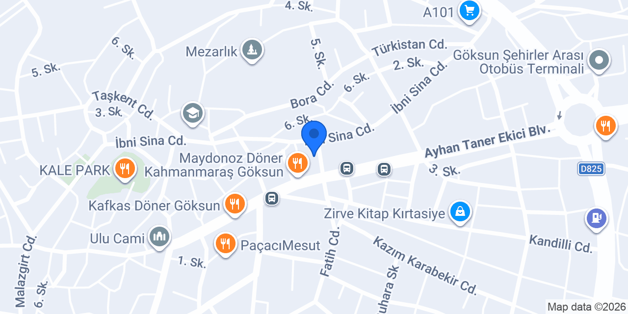 Göksun Veteriner Kliniği konumu