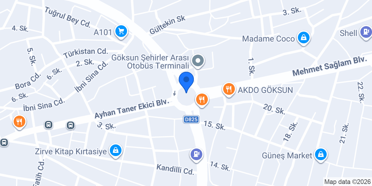 Beyza Piliç Göksun Şubesi konumu