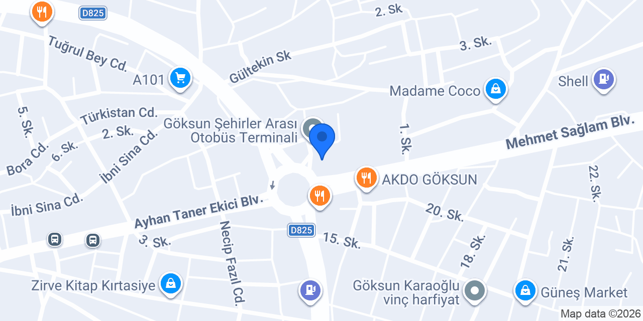 GÖKSUN OTOGAR TAKSİ konumu