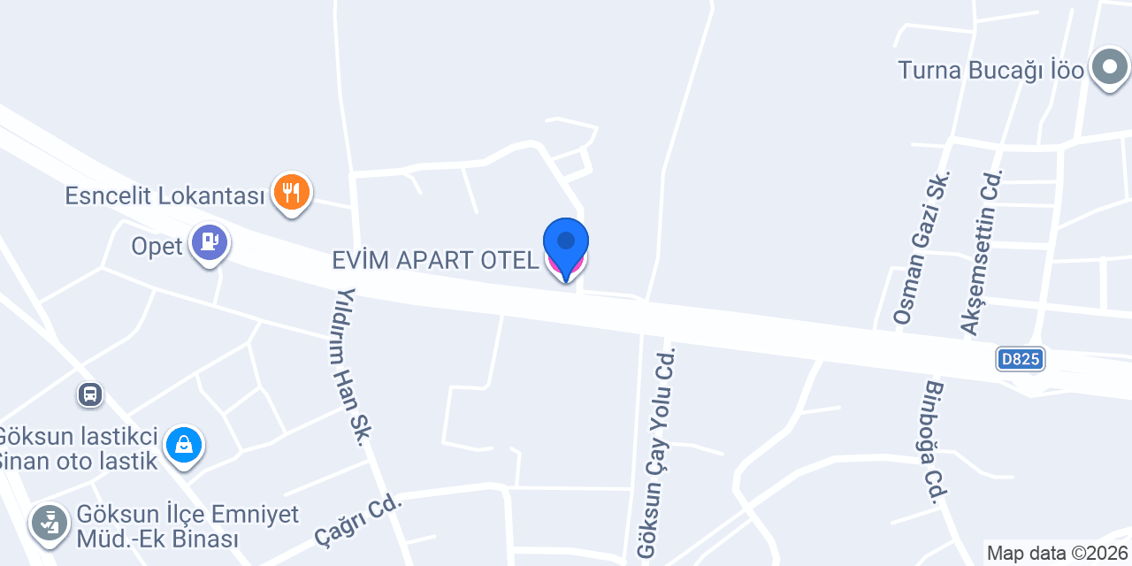 EVİM APART OTEL konumu