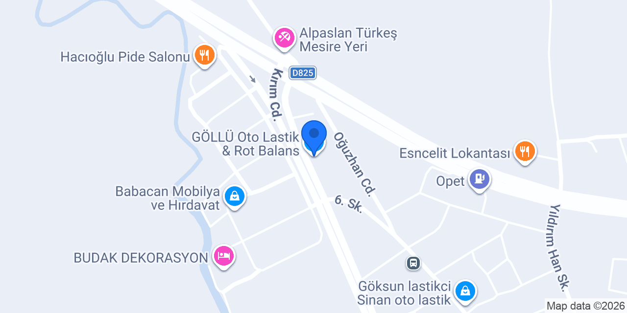 GÖLLÜ Oto Lastik & Rot Balans konumu