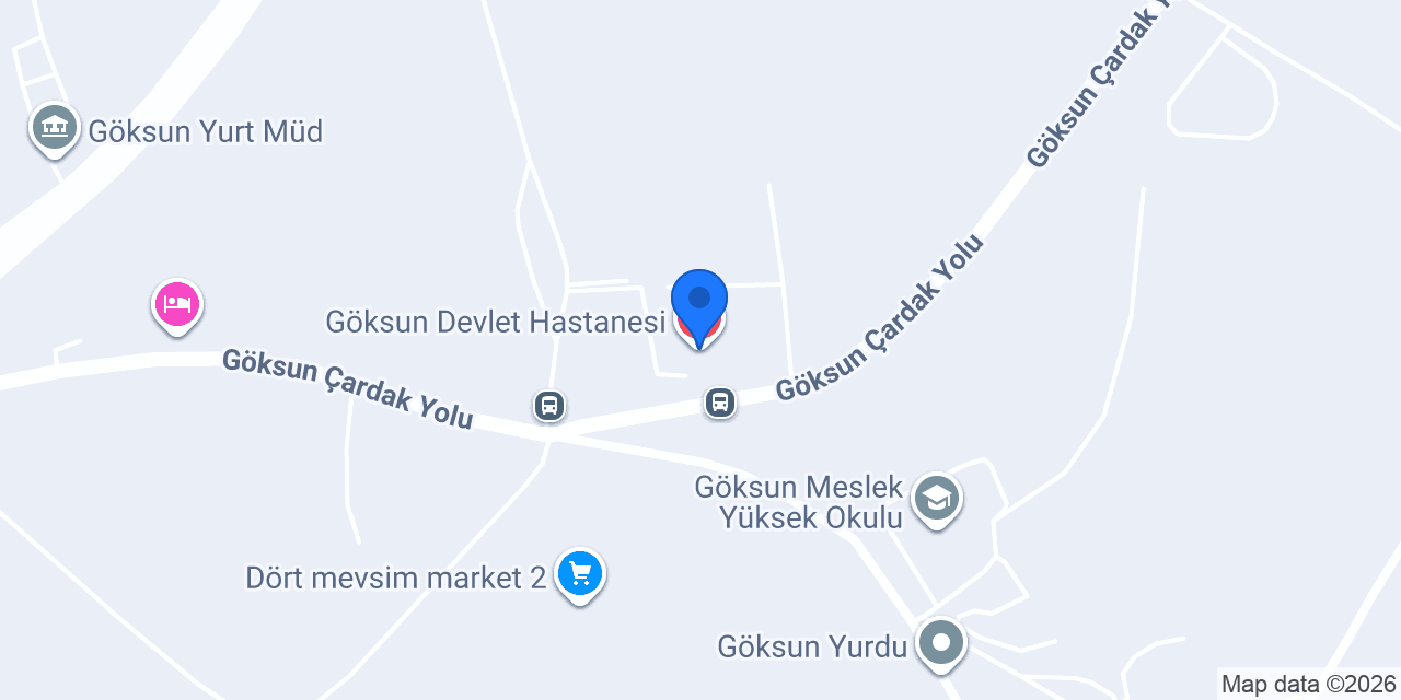 Göksun Devlet Hastanesi konumu