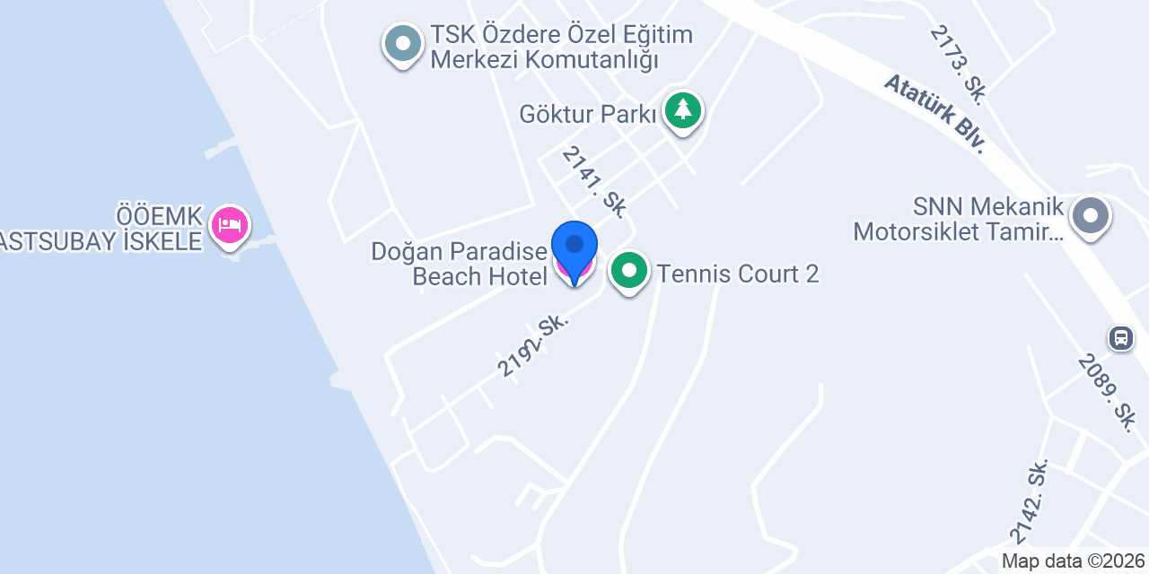 Doğan Paradise Beach Hotel konumu