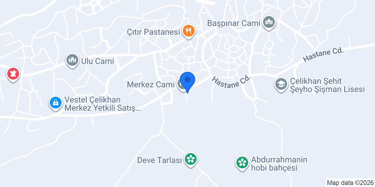 Çelikhan İlçe Nüfus Müdürlüğü konumu