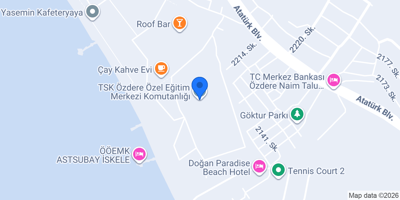TSK Özdere Özel Eğitim Merkezi Komutanlığı konumu