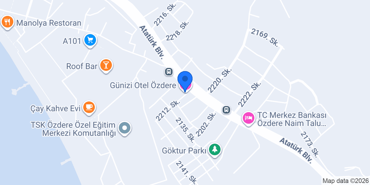 Günizi Otel Özdere konumu