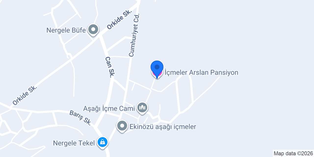 İçmeler Arslan Pansiyon konumu