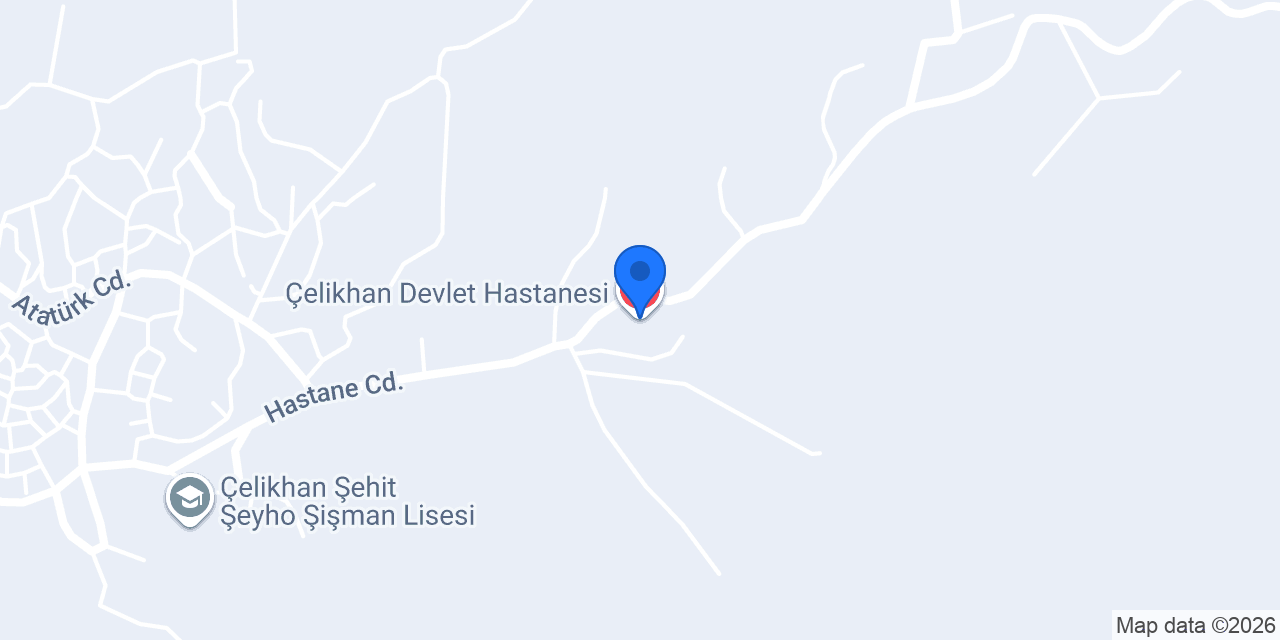 Çelikhan Devlet Hastanesi konumu
