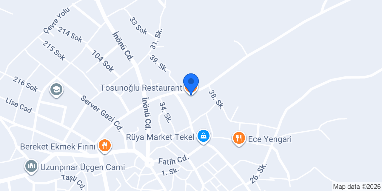 Tosunoğlu Restaurant konumu