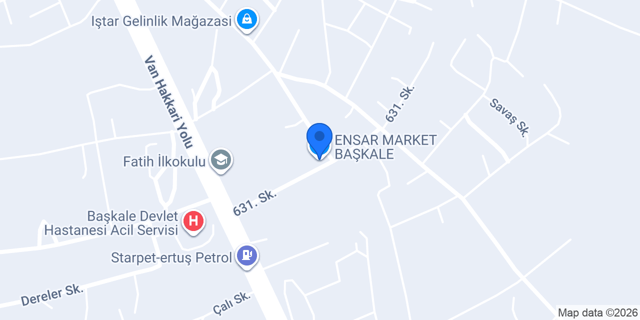 ENSAR MARKET BAŞKALE konumu