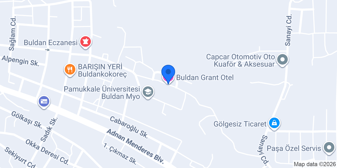 Buldan Grant Otel konumu