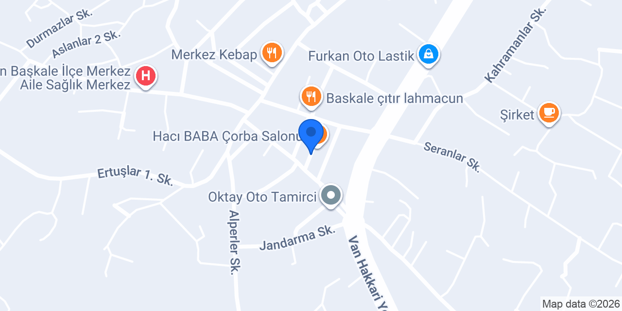 Erkan oto Lastikci yol yardımı Başkale konumu