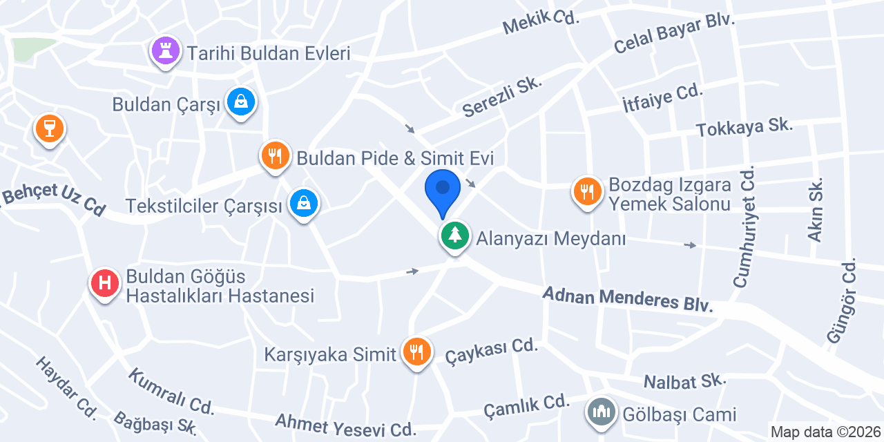 Buldan Belediyesi konumu