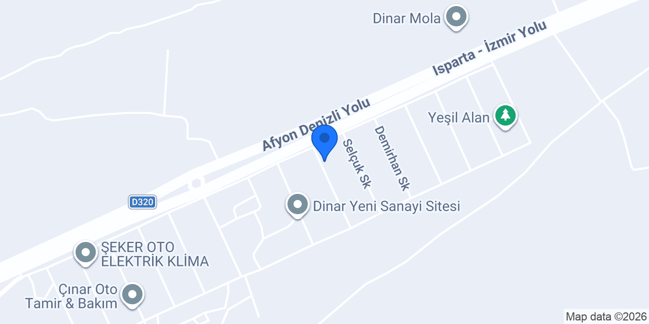 Dinar Demir Doğrama Karöser konumu
