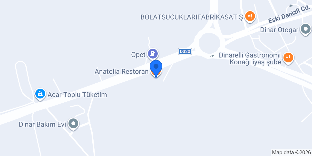 Anatolia Restoran konumu
