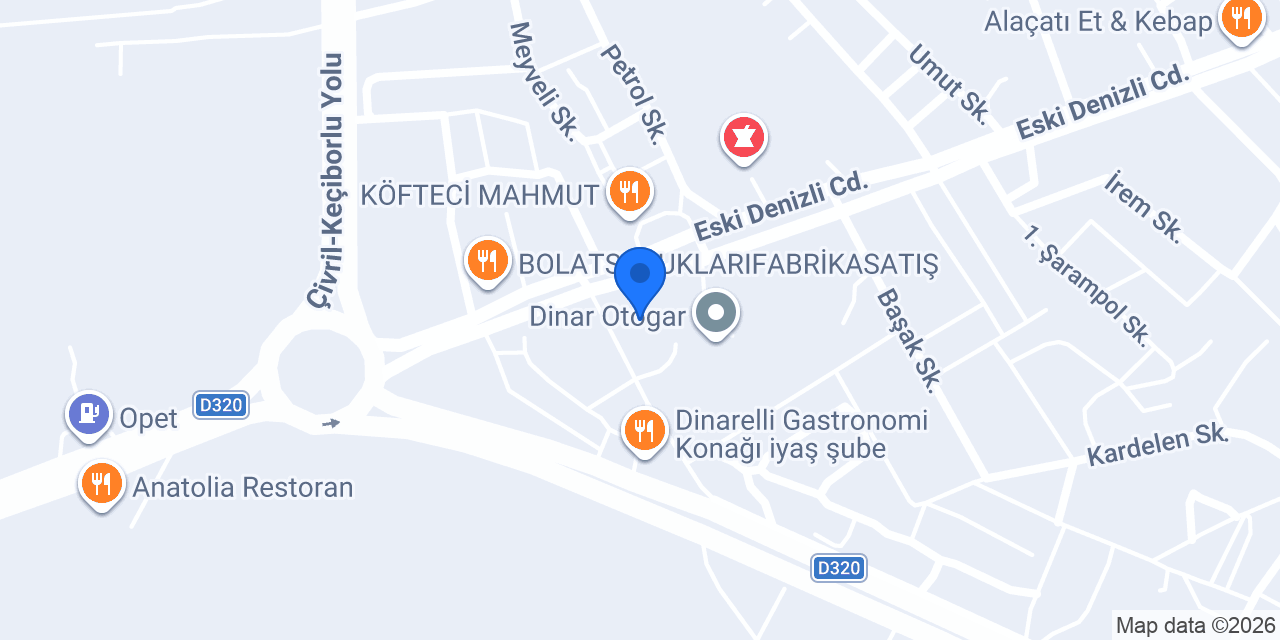 Dinar taksi Otogar İlyas uysal konumu
