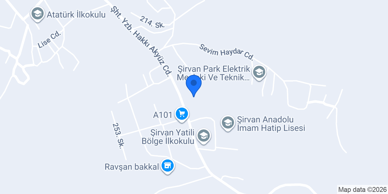 Kızılay-şirvan Şubesi konumu