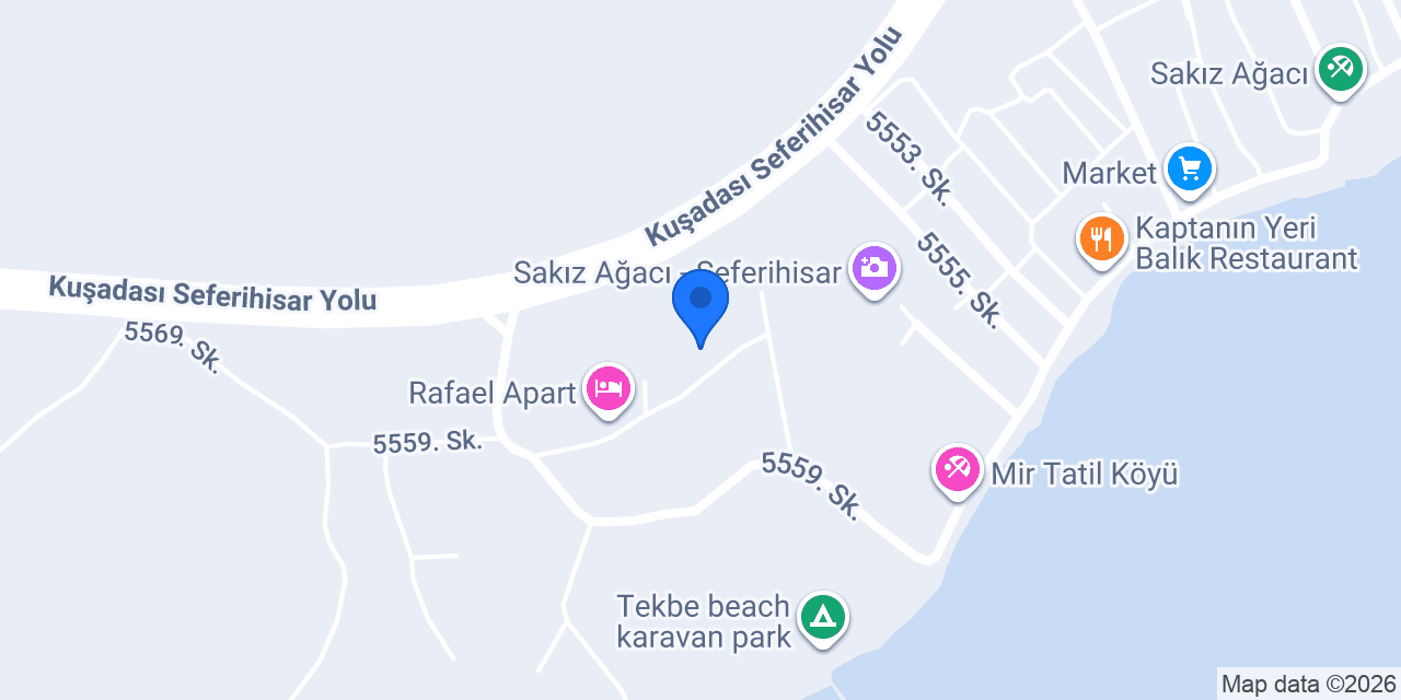 Sakızağacı Defne Pansiyon konumu