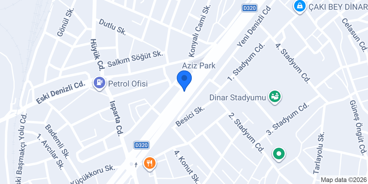 Dinar Otobüs Terminali konumu