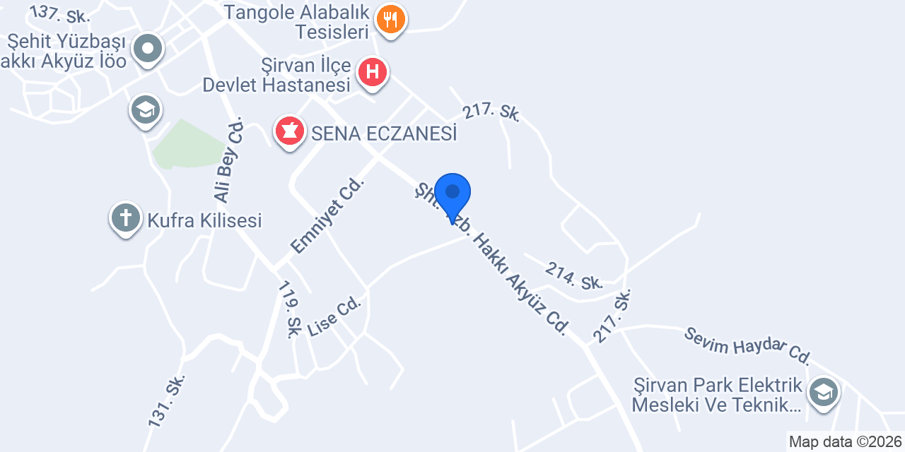 Şirvan Belediyesi konumu