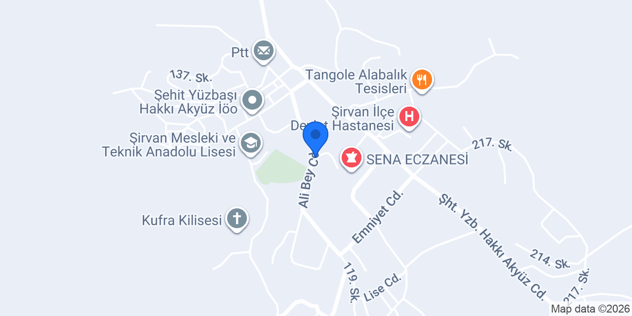 Şirvan İlçe Emniyet Amirliği konumu