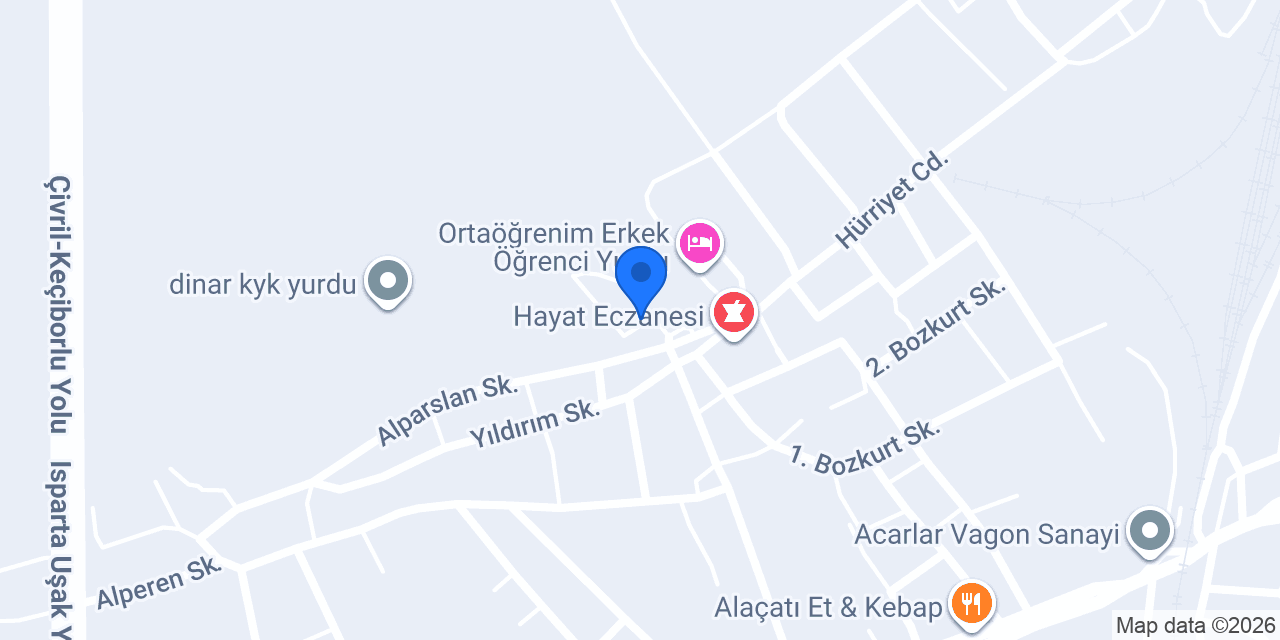 Dinar 3 Nolu Aile Sağlığı Merkezi konumu