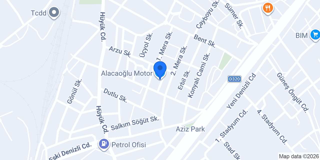 Alacaoğlu Motor konumu