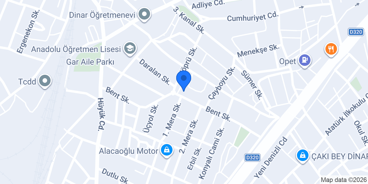 Dinar Erler Eczanesi konumu