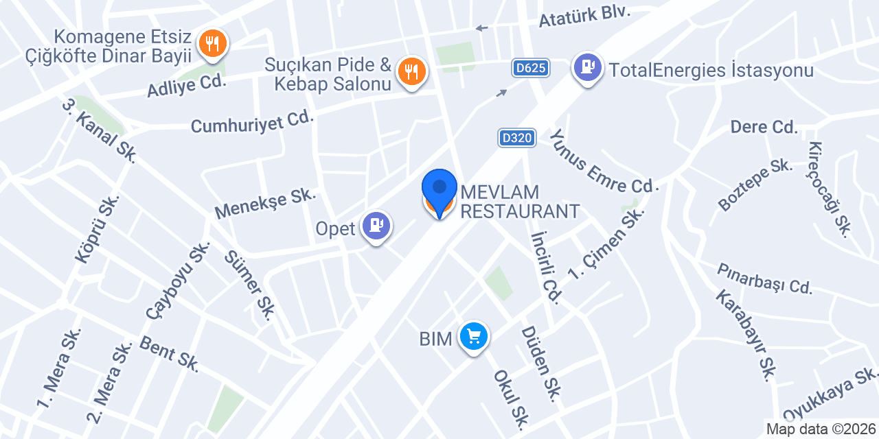 Mevlam Restaurant konumu