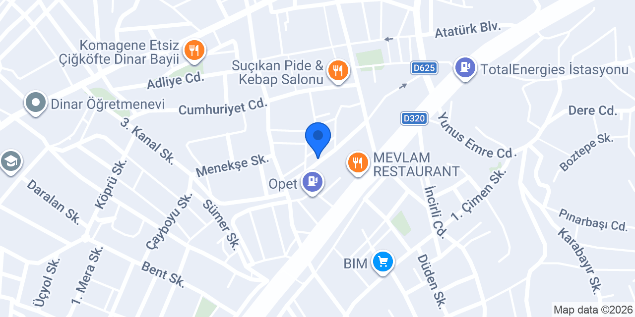 Dinar Çiçek konumu