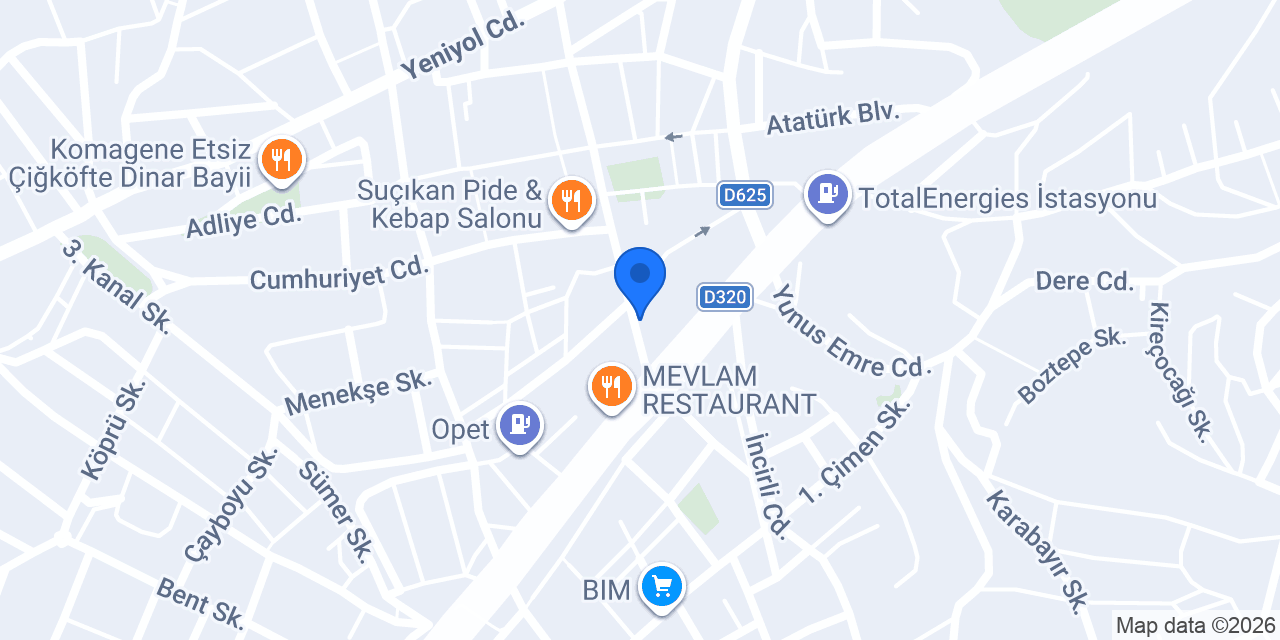 Dinar Acar Otel konumu