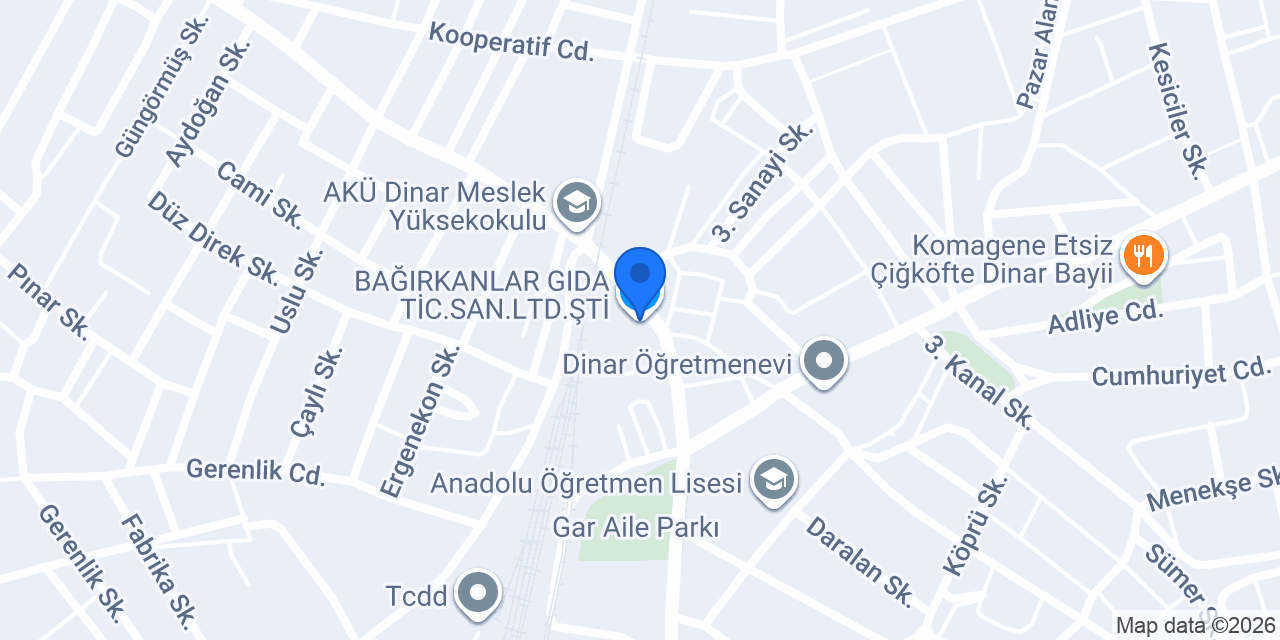 BAĞIRKANLAR GIDA TİC.SAN.LTD.ŞTİ. konumu